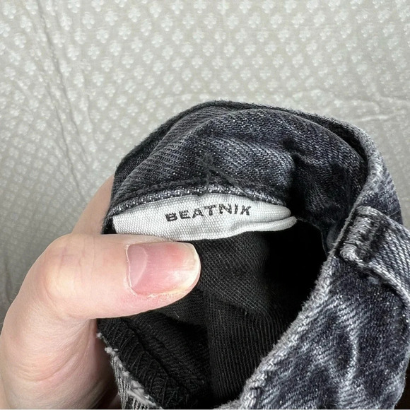 SLVRLAKE Black Distressed High Rise Beatnik Slim Leg Jeans - Picture 6 of 7